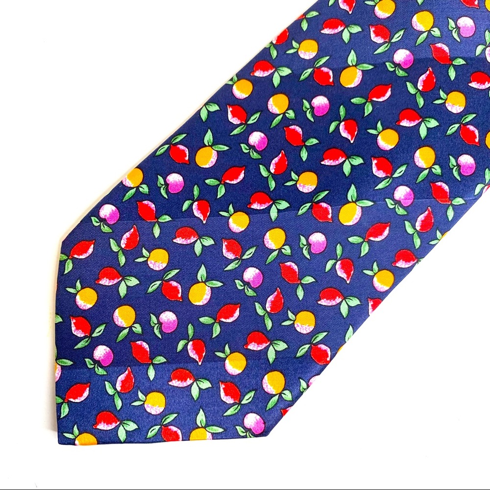 JC De‎ Castelbajac | Vintage Silk Tie w/ Small Fruit Pattern